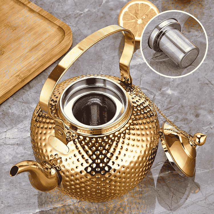 Bình đựng trà mạ vàng