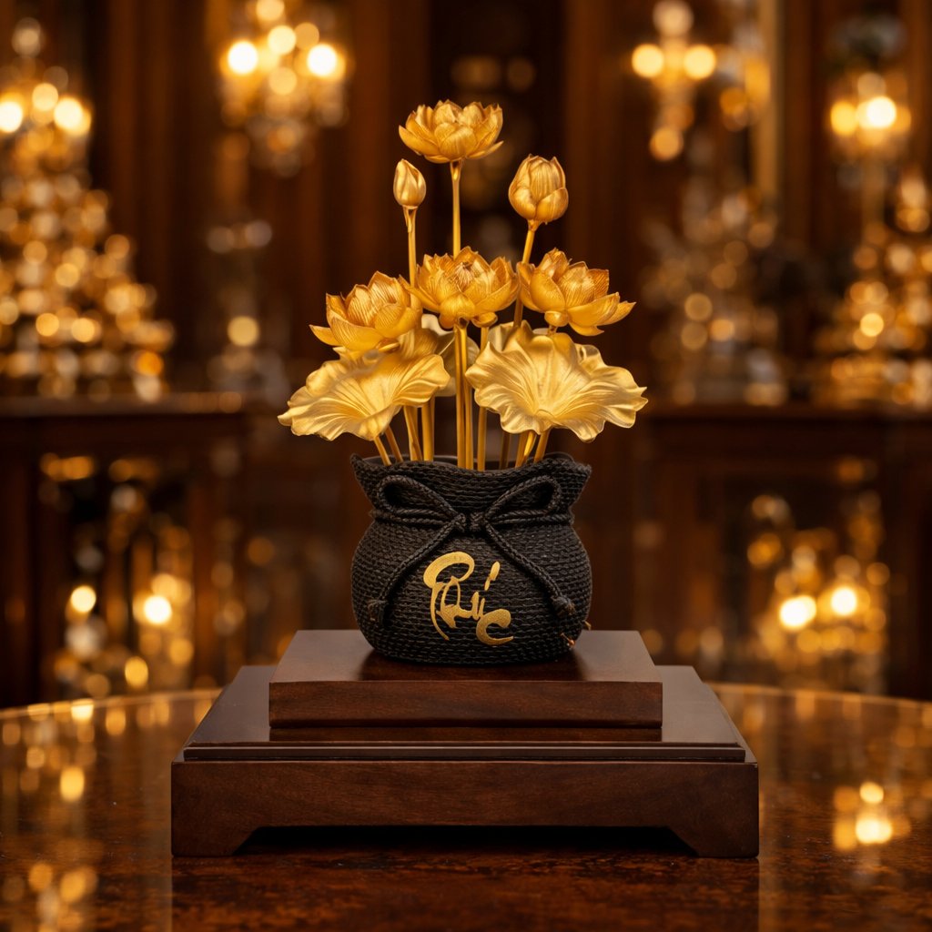 Cây hoa sen mạ vàng