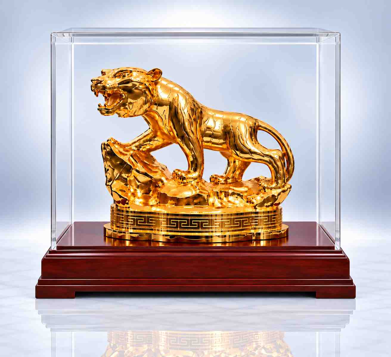 Tượng mãnh hổ mạ vàng 24k