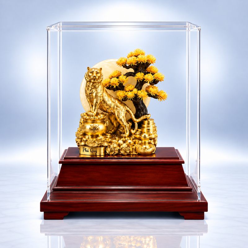 tượng hổ mạ vàng cao cấp