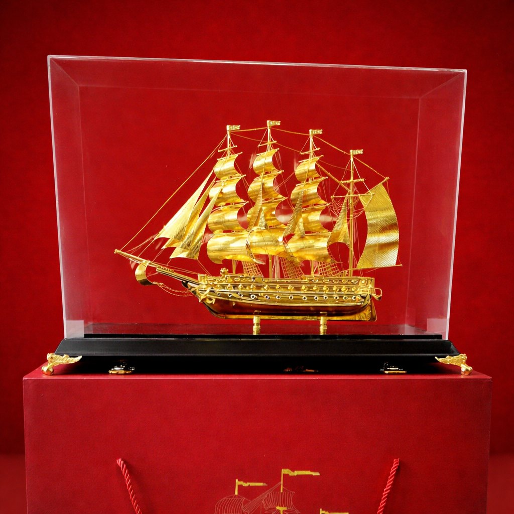 Cách đặt mô hình thuyền buồm mạ vàng hợp phong thuỷ