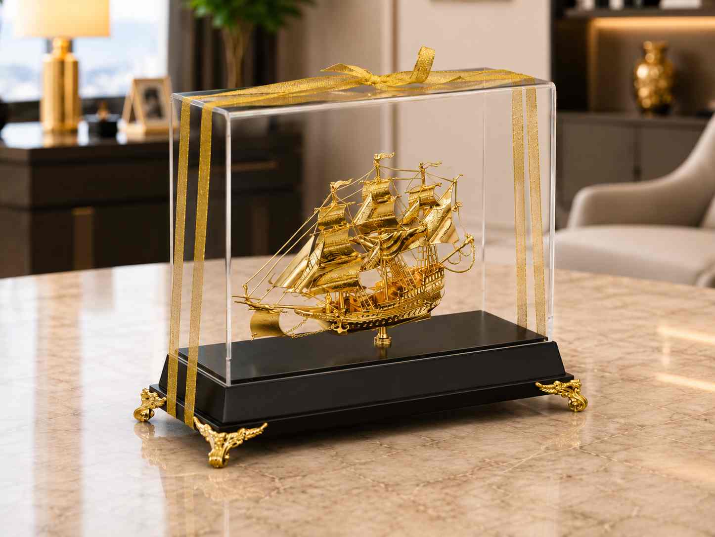 thuyền buồm dát vàng phong thủy