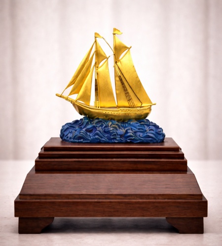 Thuyền buồm mạ vàng 24k