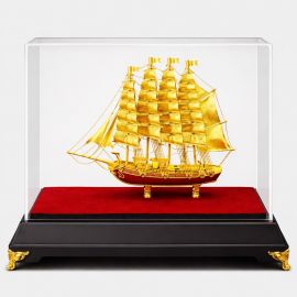 Mô hình thuyền buồm mạ vàng cỡ trung MS 01