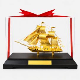 Mô hình thuyền buồm mạ vàng cỡ trung MS 02