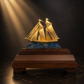 Mô hình thuyền buồm mạ vàng quà tặng đối tác
