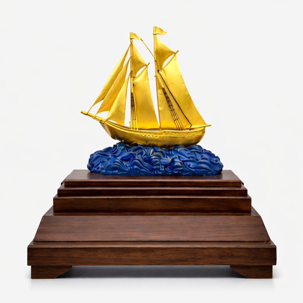 Thuyền buồm mạ vàng 24k