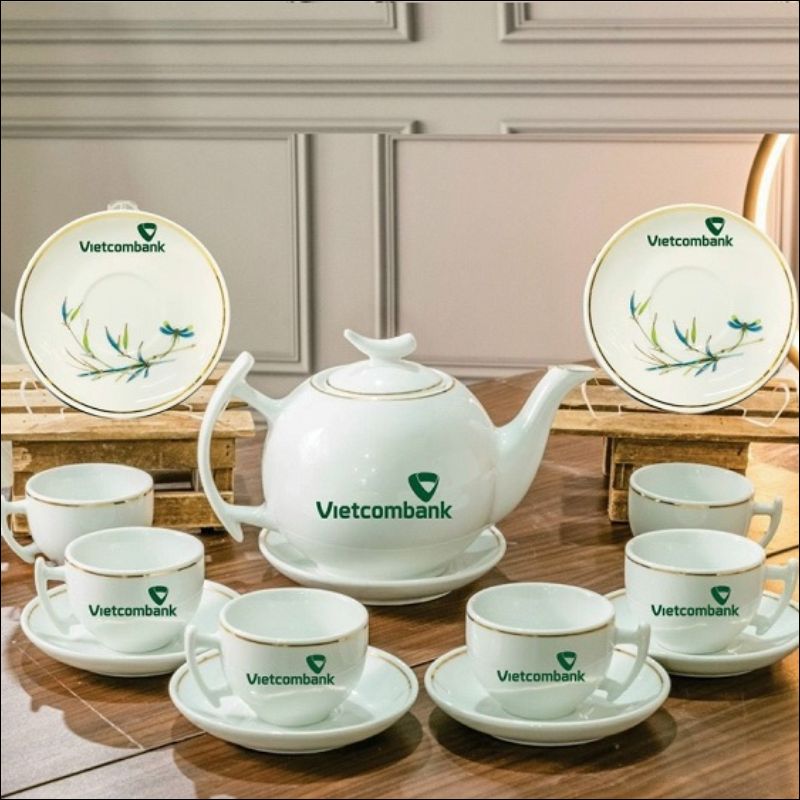 Quà tặng bộ ấm chén in logo
