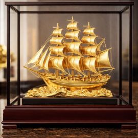 Quà tặng đối tác cao cấp nên chọn mô hình thuyền buồm mạ vàng hay không?