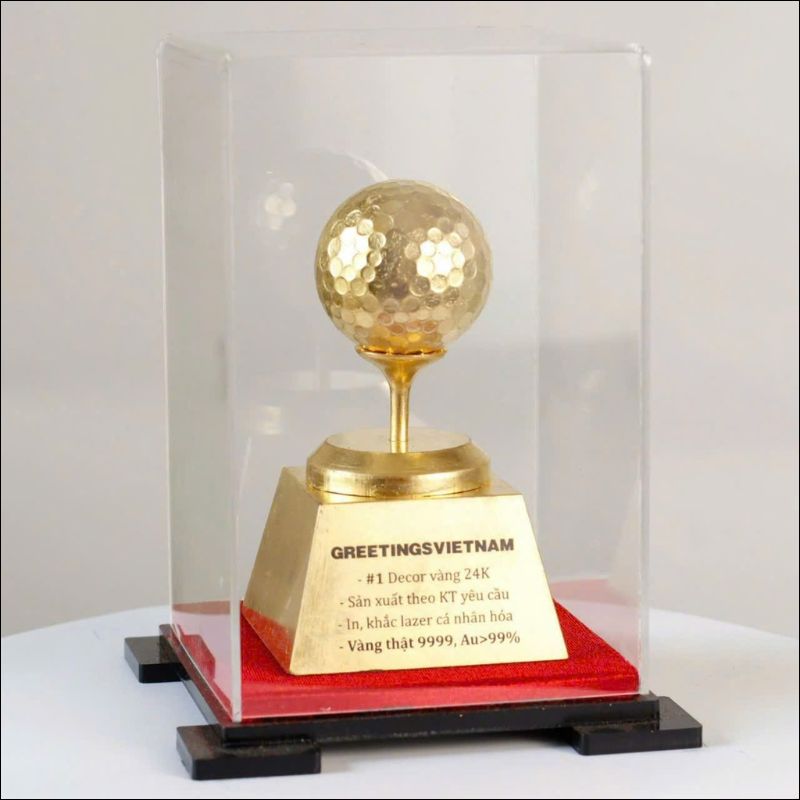 quà tặng golf mạ vàng 24k