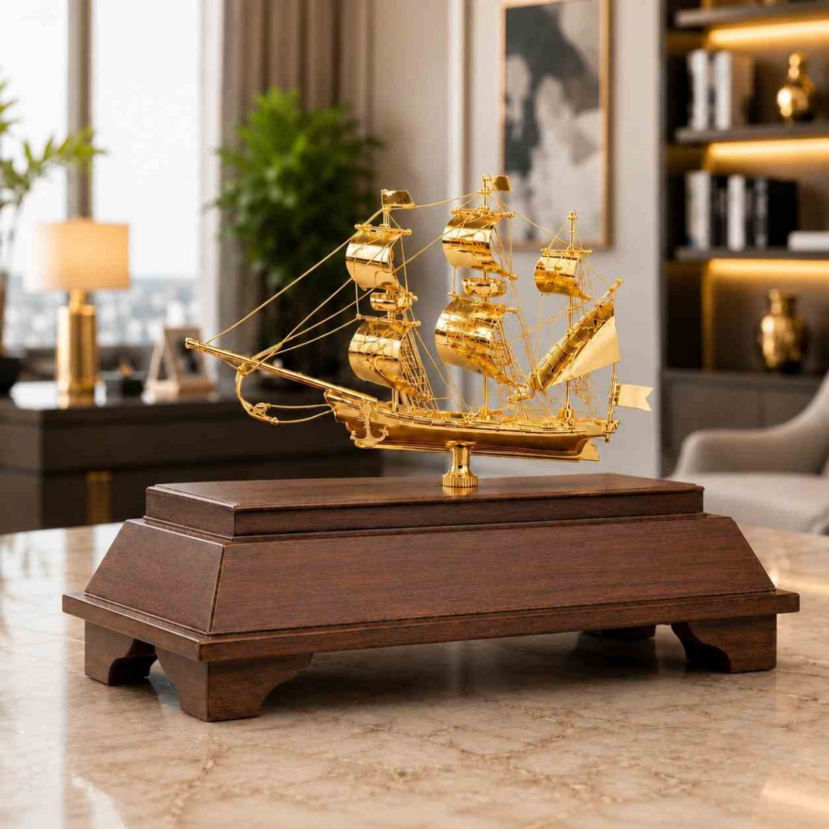 thuyền buồm dát vàng cao cấp