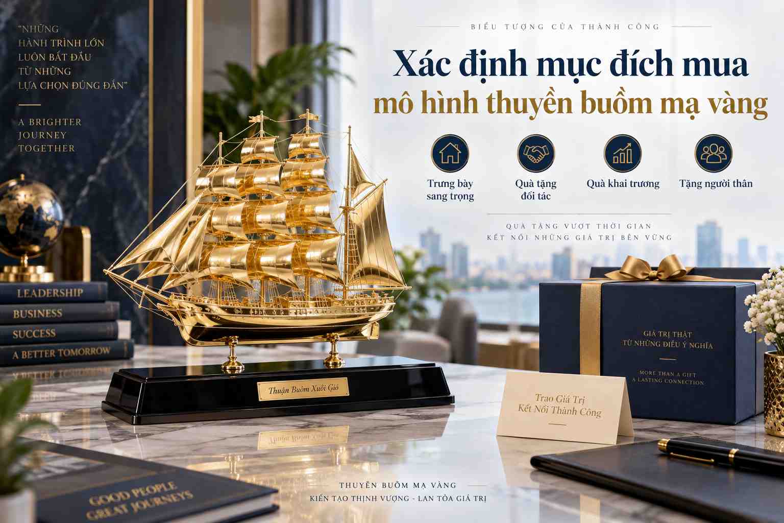 Mô hình thuyền buồm mạ vàng cao cấp phù hợp trưng bày và làm quà tặng. Mô hình thuyền buồm mạ vàng cao cấp phù hợp trưng bày và làm quà tặng.