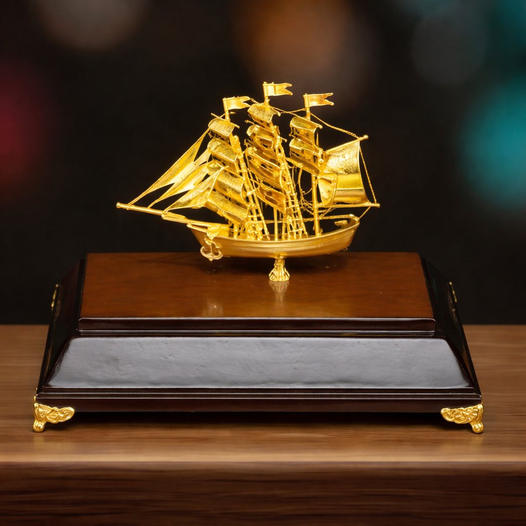 Thuyền phong thuỷ mạ vàng MS 14