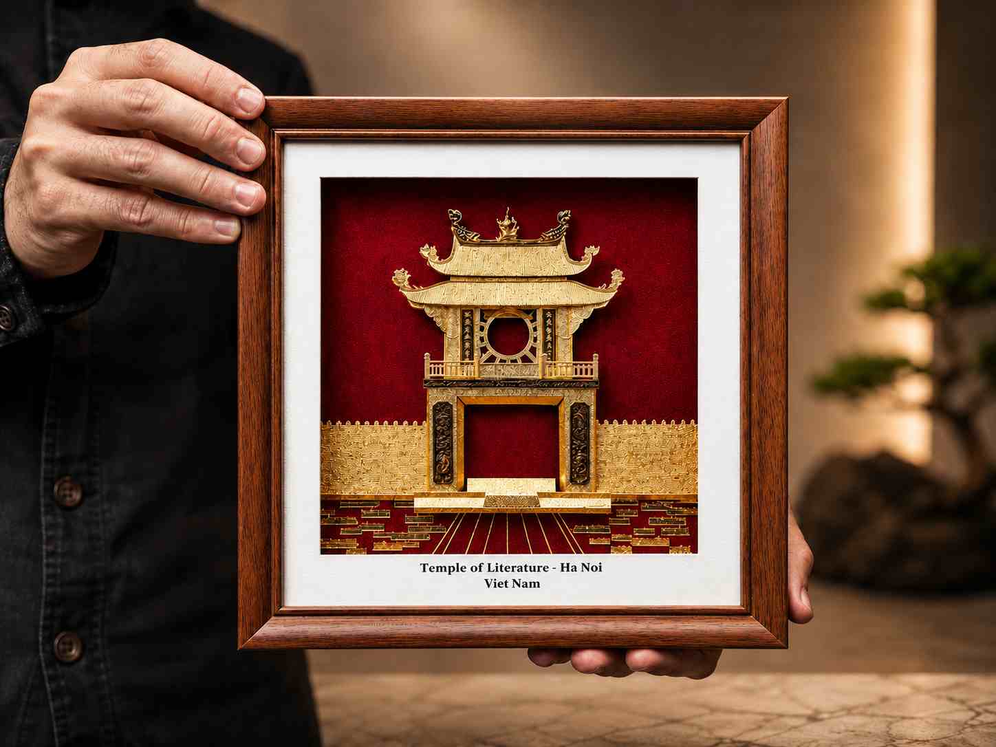 tranh khuê văn các mạ vàng