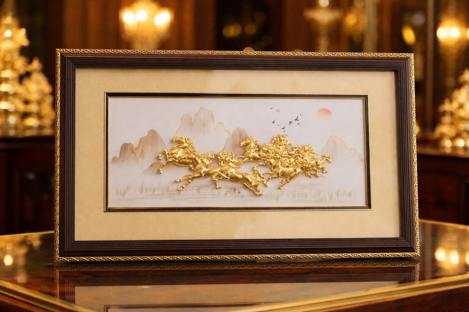 Tranh mã đáo thành công mạ vàng