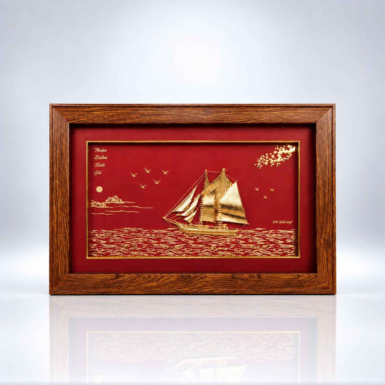 Tranh thuyền buồm mạ vàng 24k