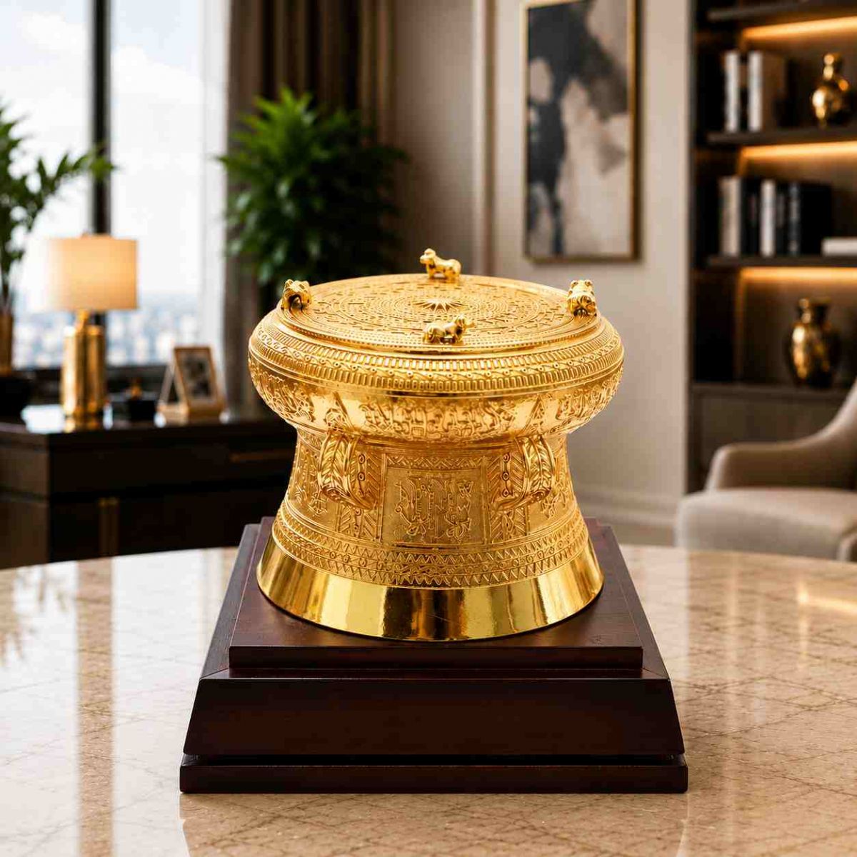 trống đồng mạ vàng cao cấp
