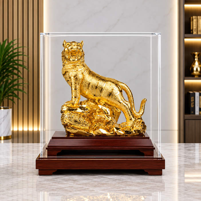 Tượng hổ mạ vàng quà tặng sếp