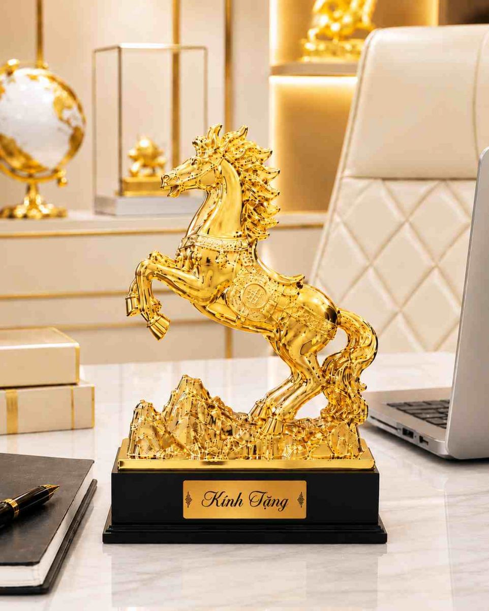 tượng ngựa mạ vàng cao cấp