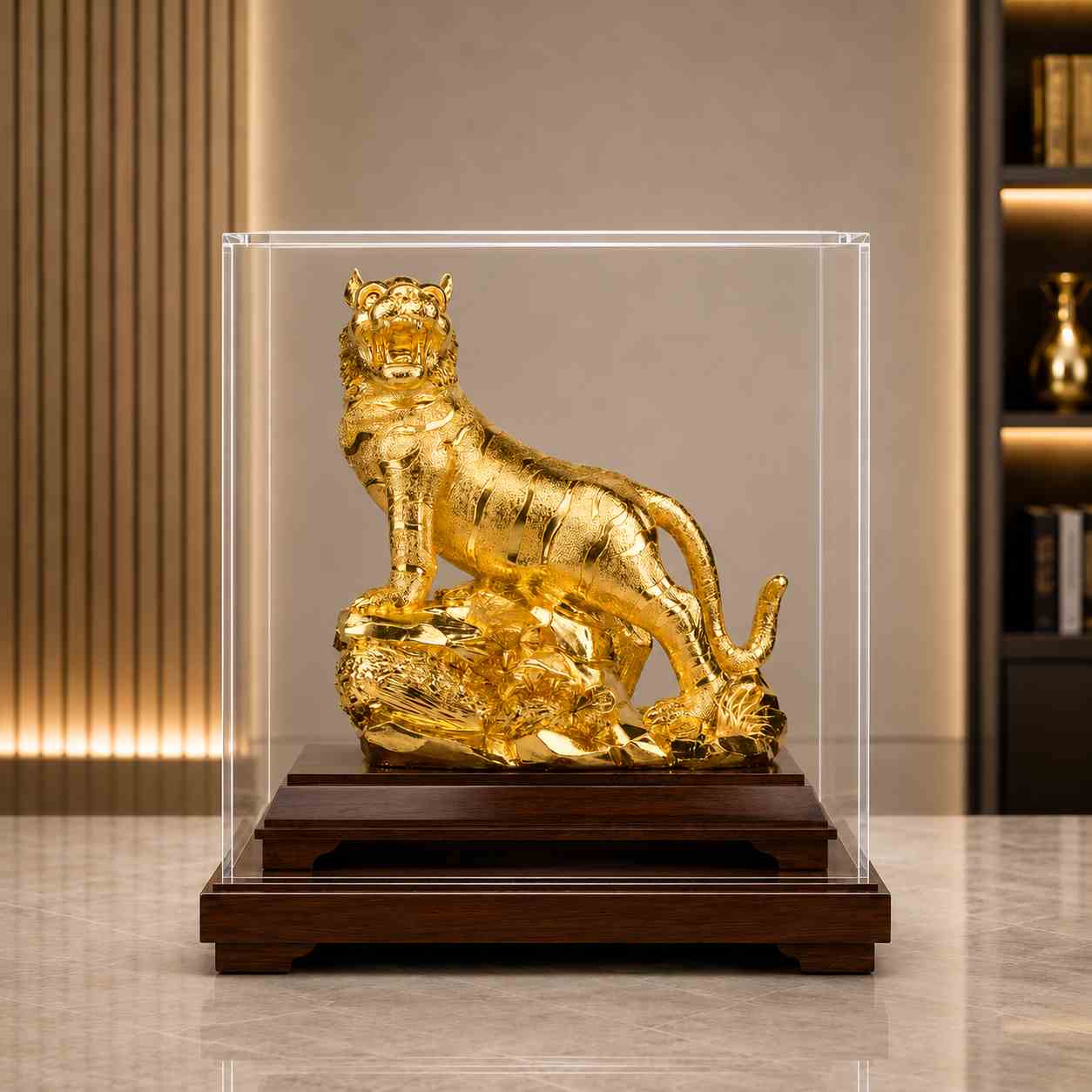 Tượng hổ mạ vàng quà tặng sếp