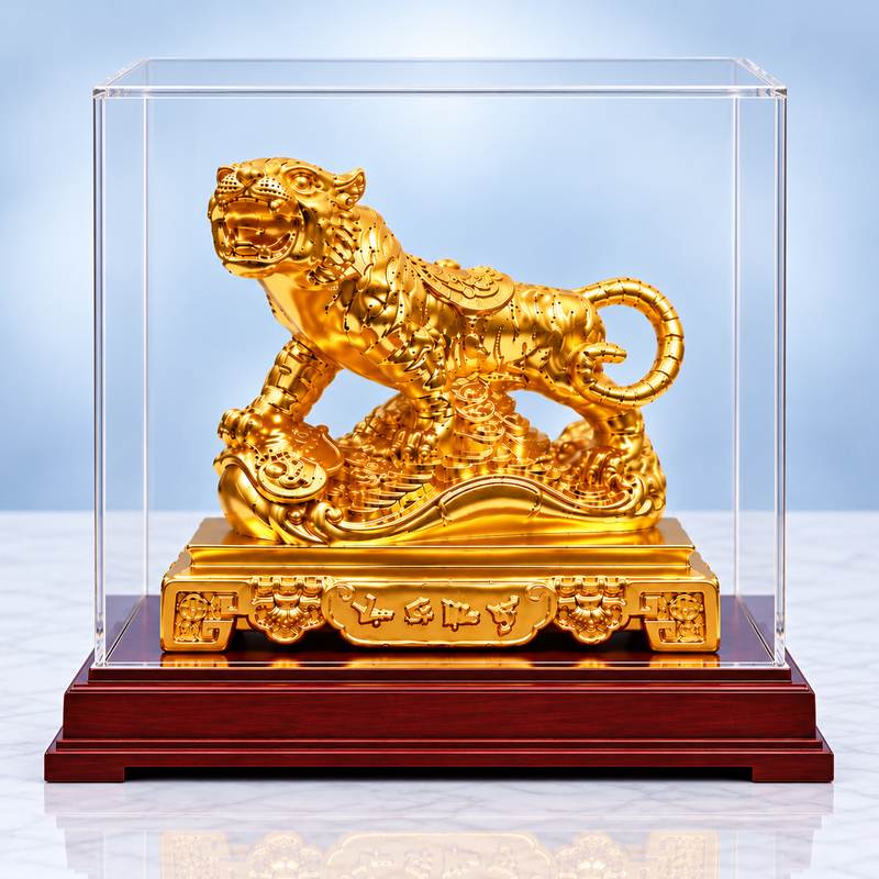 Mãnh hổ thếp để bàn phong thủy