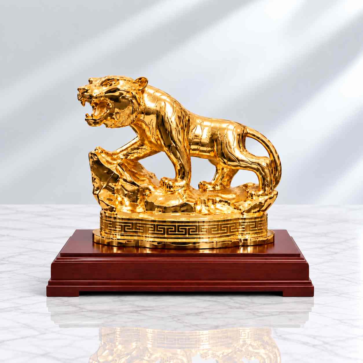Tượng mãnh hổ mạ vàng 24k
