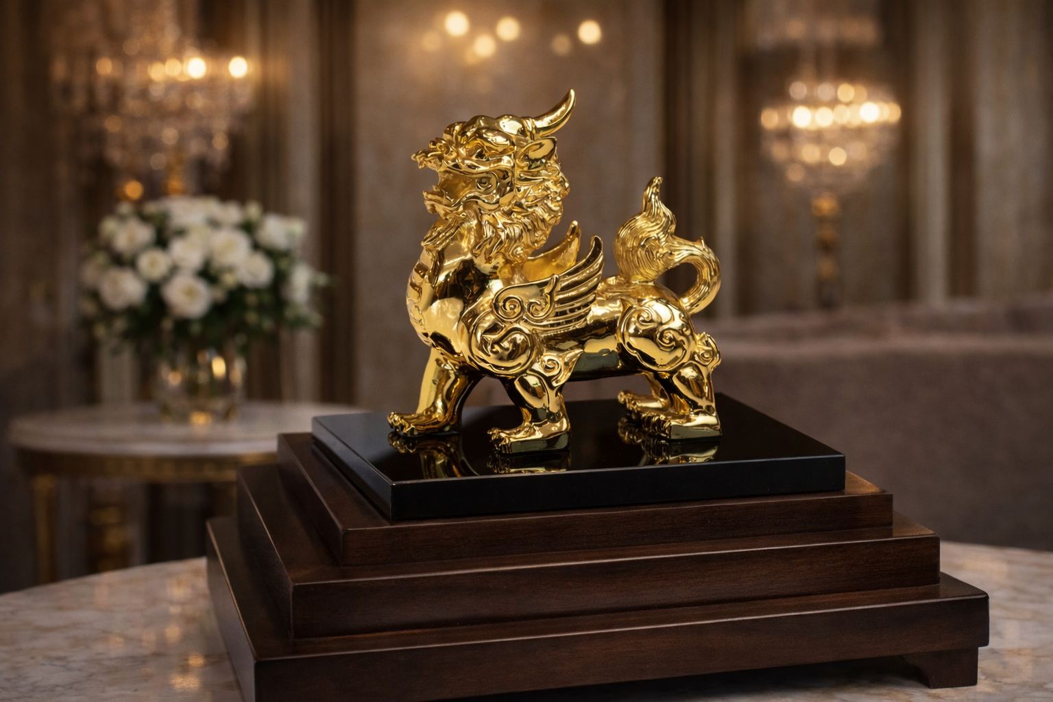 tượng tỳ hưu phong thuỷ mạ vàng